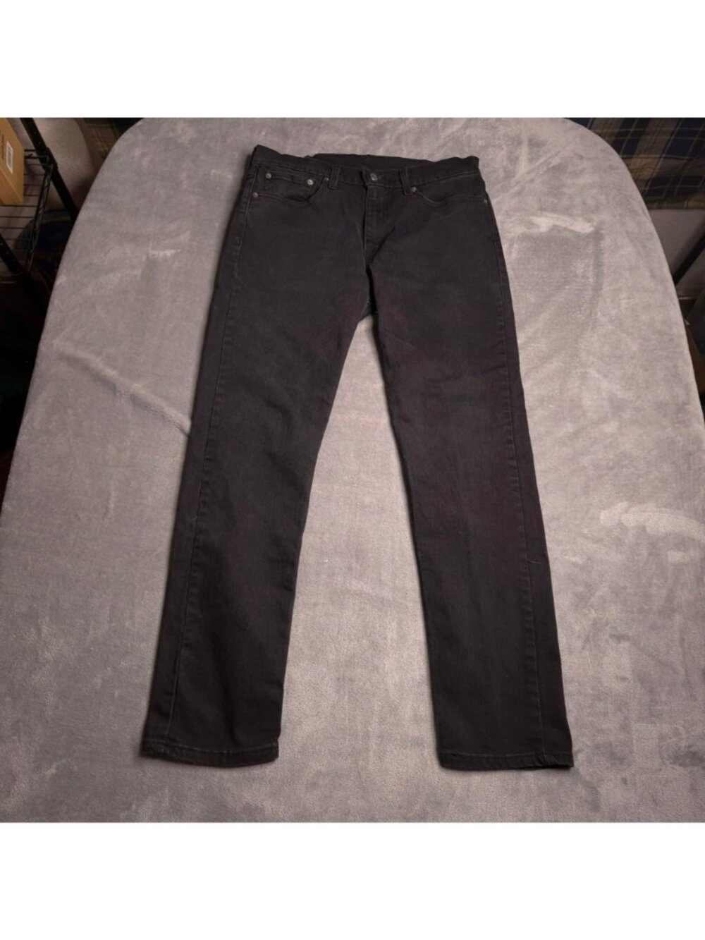 Levis Mens 502 Taper Leg Regular Fit Jeans 32 Black Denim Casual Stretch - Picture 4 of 8